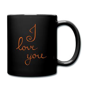 I love you full color mug - black