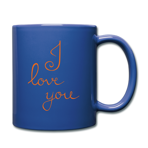 Image of I love you full color mug - royal blue