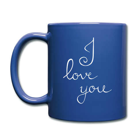 Image of I love you Full Color Mug - royal blue