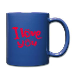 I love You Full Color Mug - royal blue