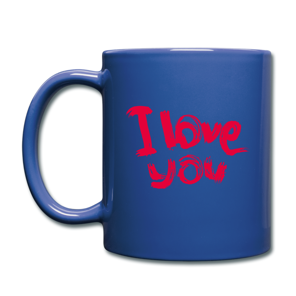 I love You Full Color Mug - royal blue