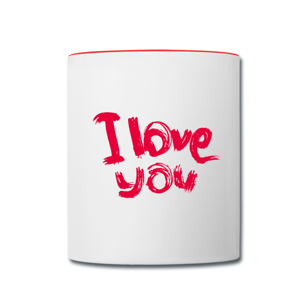 I love you Contrast Coffee Mug - white/red