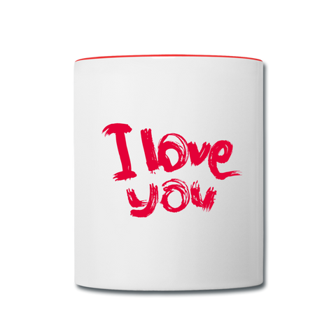 Image of I love you Contrast Coffee Mug - white/red