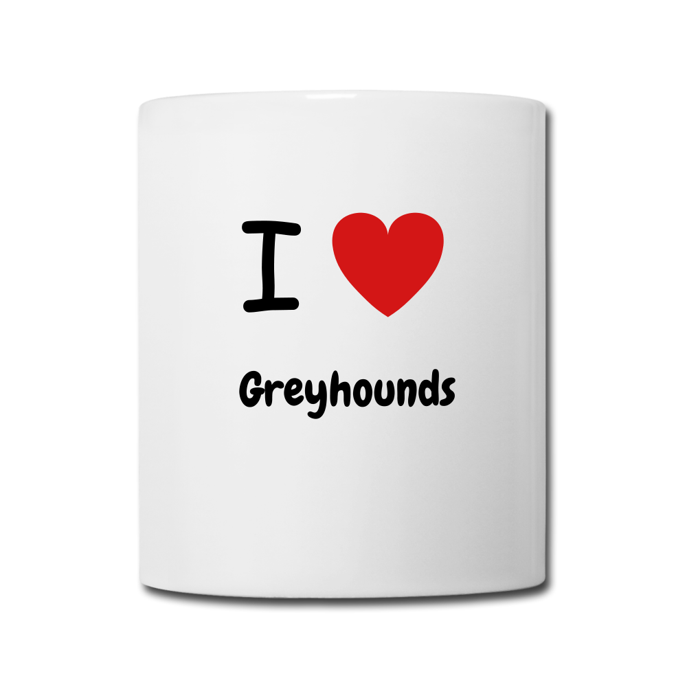 I love Greyhounds Coffee/Tea Mug - white