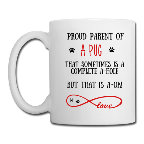 Image of Pug Dog gift, Pug Dog mom, Pug Dogr mug, Pug Dog gift for women, Pug Dog mom mug, Pug Dog mommy, Pug Dog - white