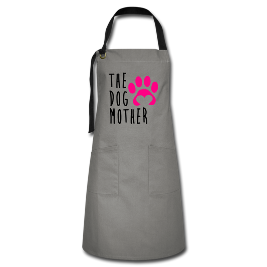 Dog Mother Apron Artisan Apron - gray/black