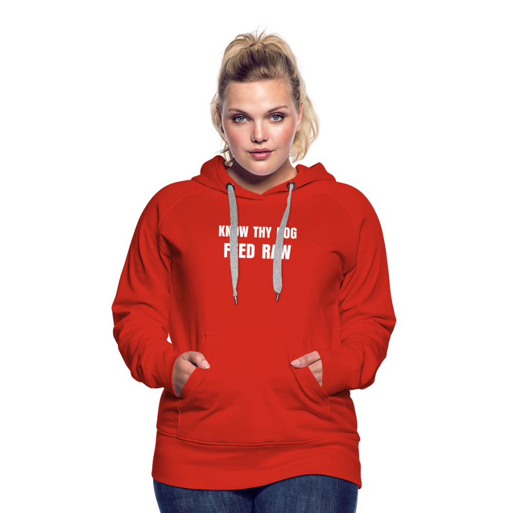 Know Thy Dog Feed Raw Women’s Premium Hoodie - red