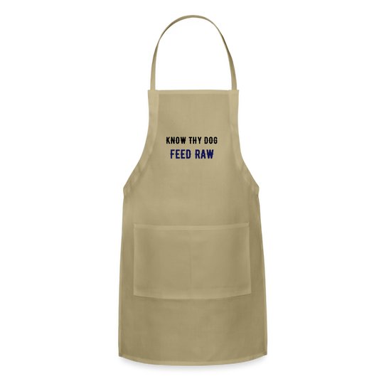 Know Thy Dog Feed Raw Adjustable Apron - khaki