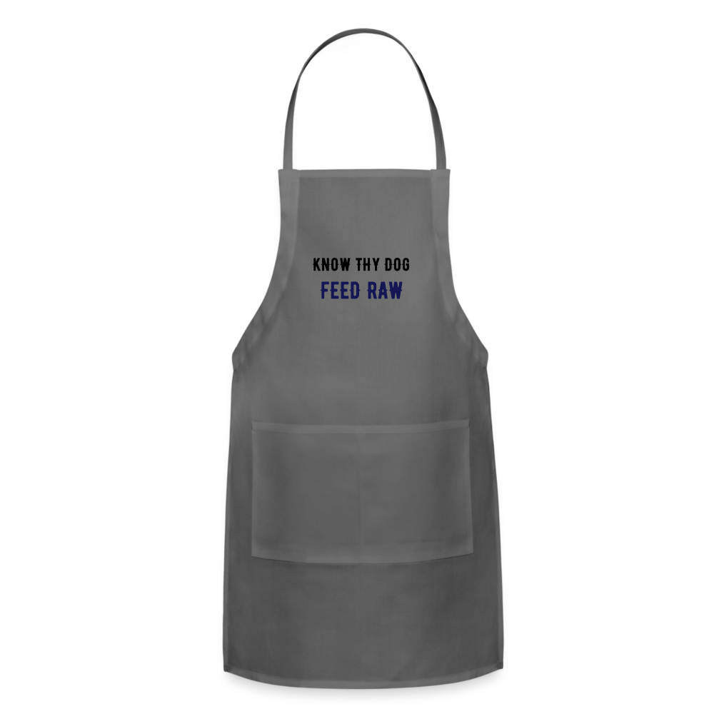 Know Thy Dog Feed Raw Adjustable Apron - charcoal