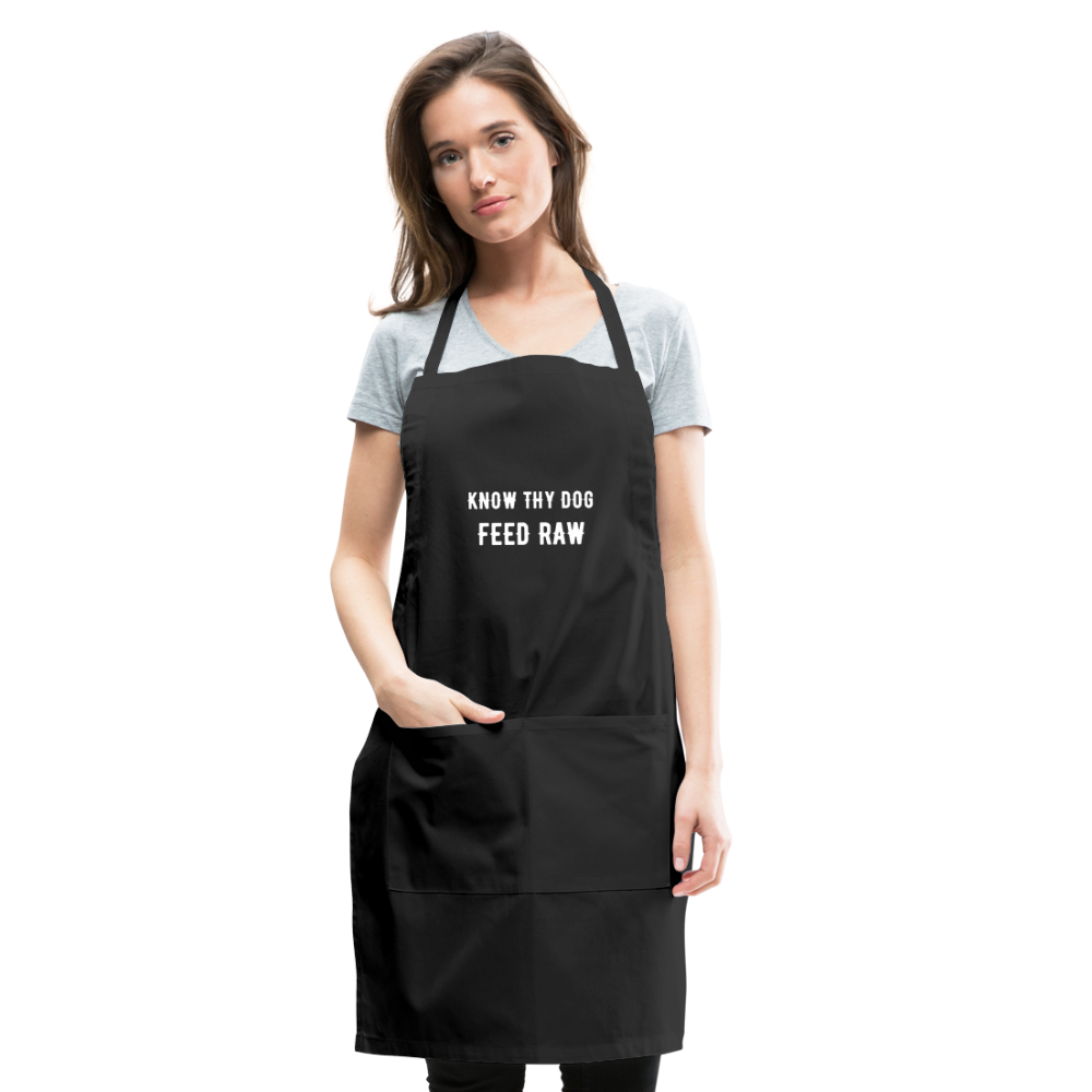 Know Thy Dog Feed Raw Adjustable Apron - black