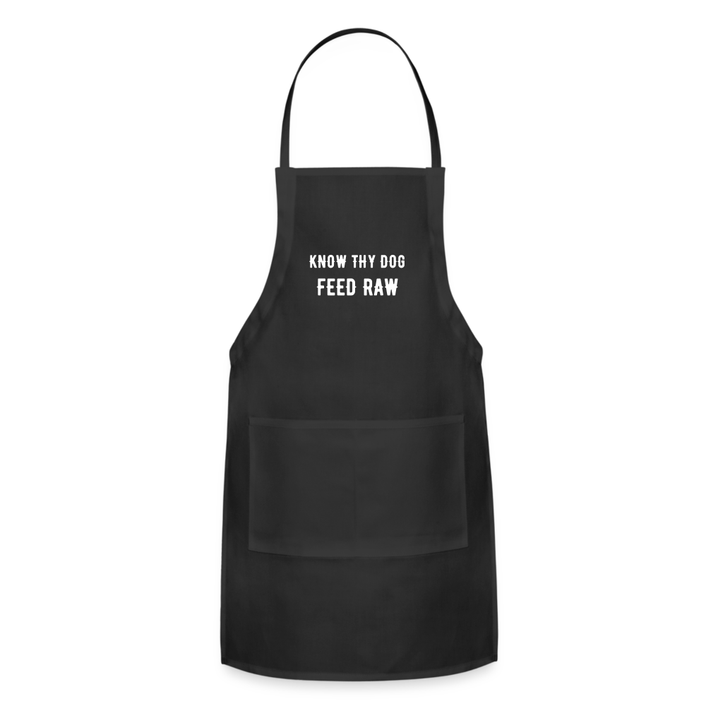 Know Thy Dog Feed Raw Adjustable Apron - black