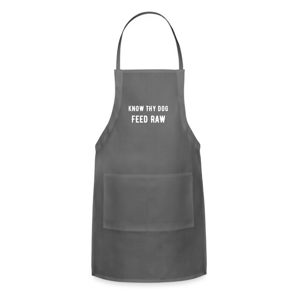 Know Thy Dog Feed Raw Adjustable Apron - charcoal