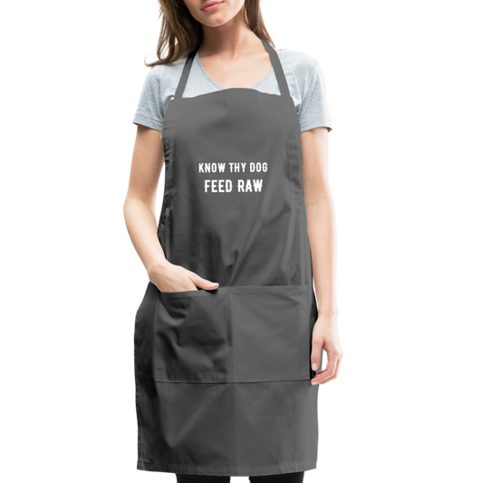 Know Thy Dog Feed Raw Adjustable Apron - charcoal