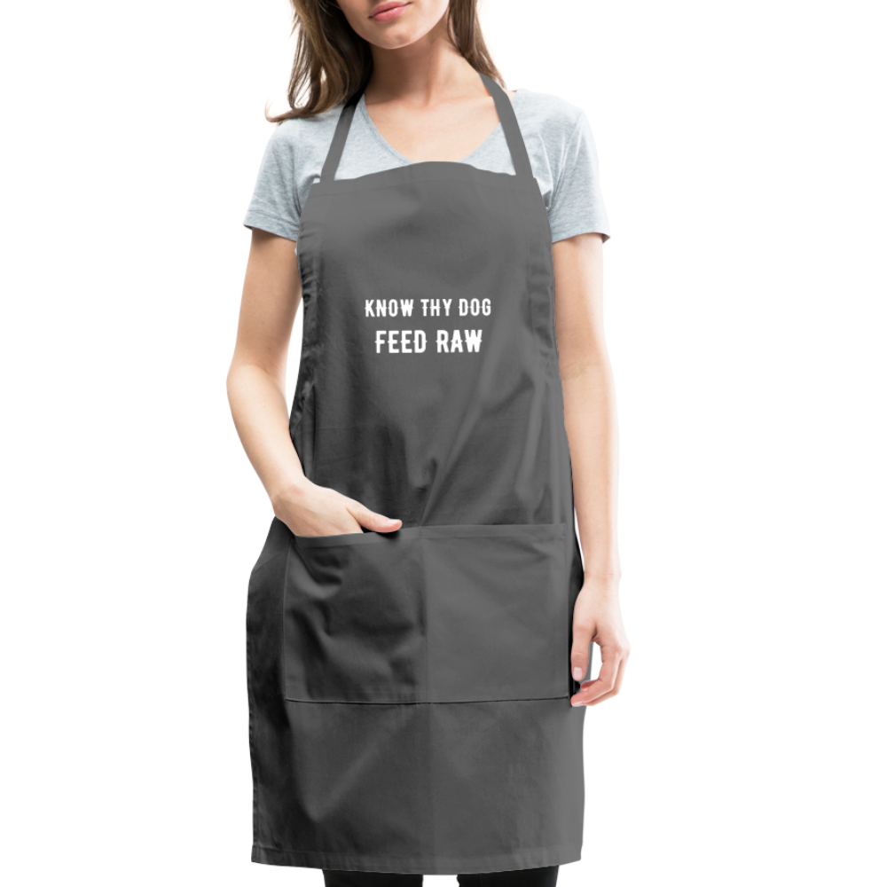 Know Thy Dog Feed Raw Adjustable Apron - charcoal
