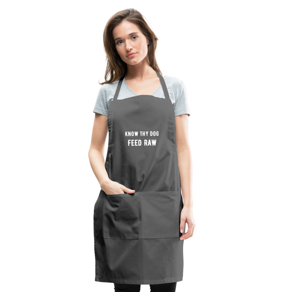 Know Thy Dog Feed Raw Adjustable Apron - charcoal