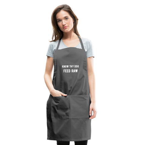 Image of Know Thy Dog Feed Raw Adjustable Apron - charcoal