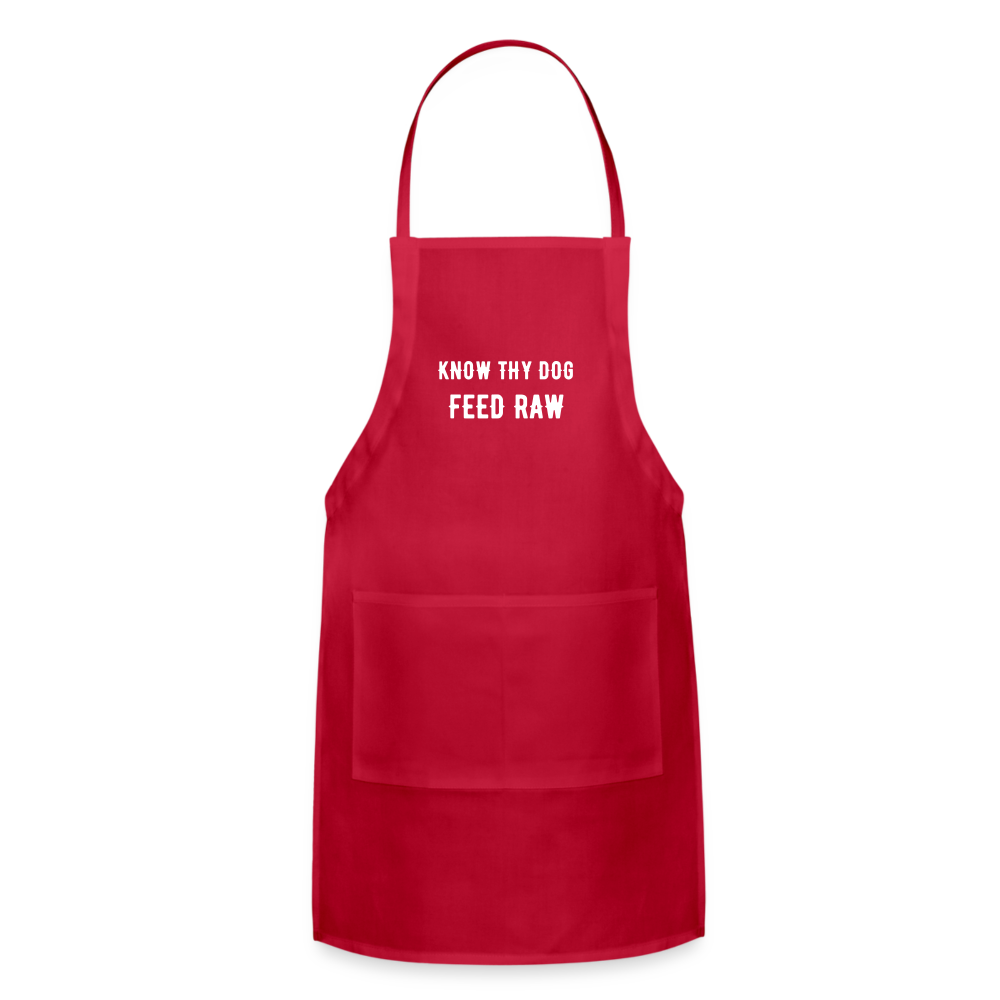 Know Thy Dog Feed Raw Adjustable Apron - red