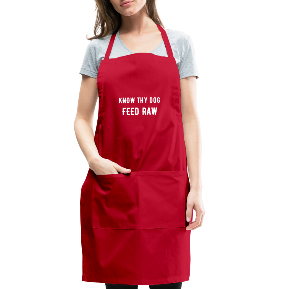 Know Thy Dog Feed Raw Adjustable Apron - red