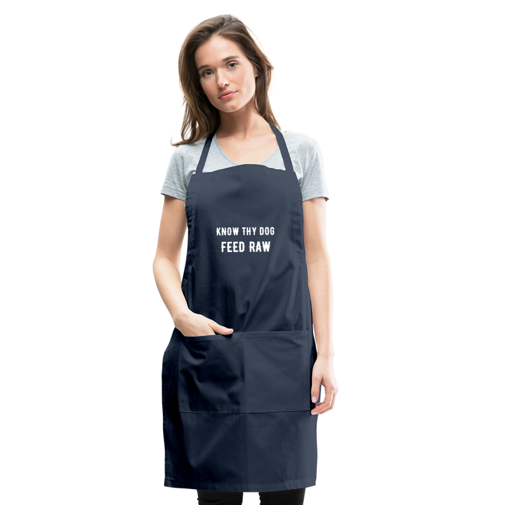 Know Thy Dog Feed Raw Adjustable Apron - navy