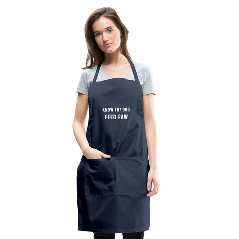 Image of Know Thy Dog Feed Raw Adjustable Apron - navy