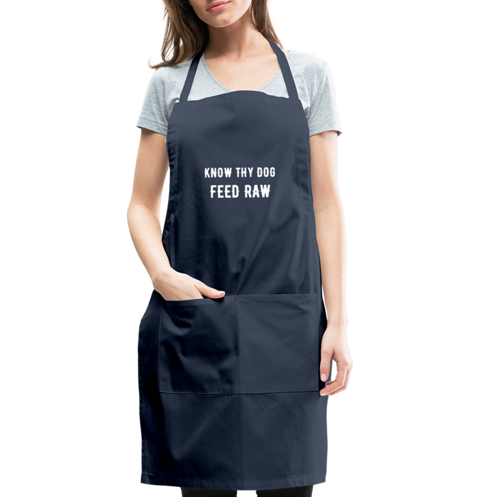 Know Thy Dog Feed Raw Adjustable Apron - navy