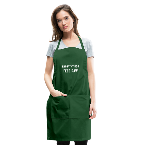 Image of Know Thy Dog Feed Raw Adjustable Apron - forest green