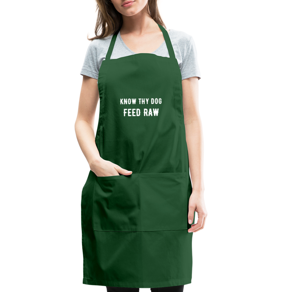 Know Thy Dog Feed Raw Adjustable Apron - forest green