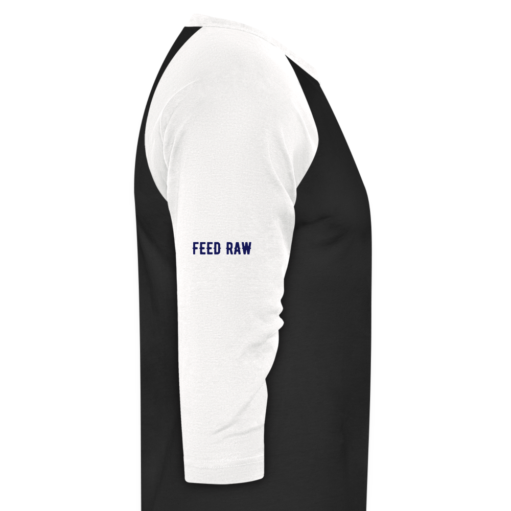 Know Thy Dog Feed Raw Baseball T-Shirt - black/white