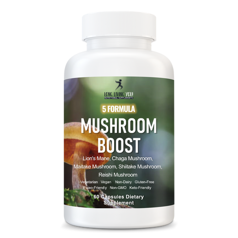Mushroom Boost 5 Formula | Easy way to get the benefits of five powerful mushrooms in one capsule