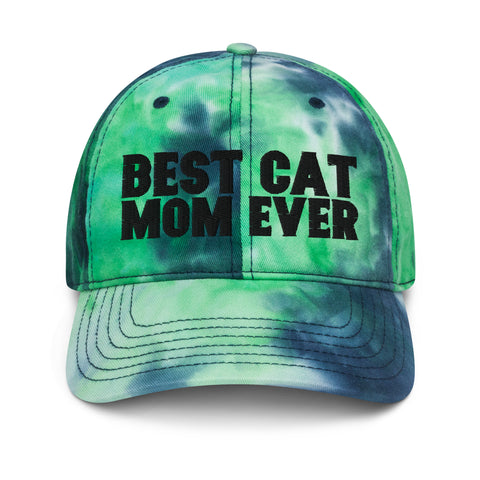 Image of Best Cat Mom Ever Tie Dye Hat