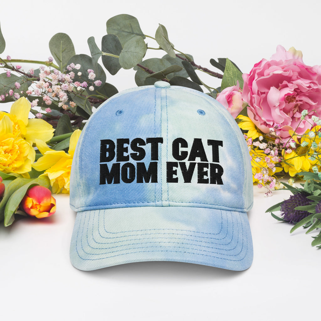 Best Cat Mom Ever Tie Dye Hat