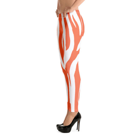 Image of Leggings Zebra print in coral red