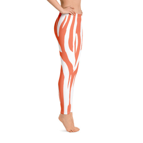 Image of Leggings Zebra print in coral red