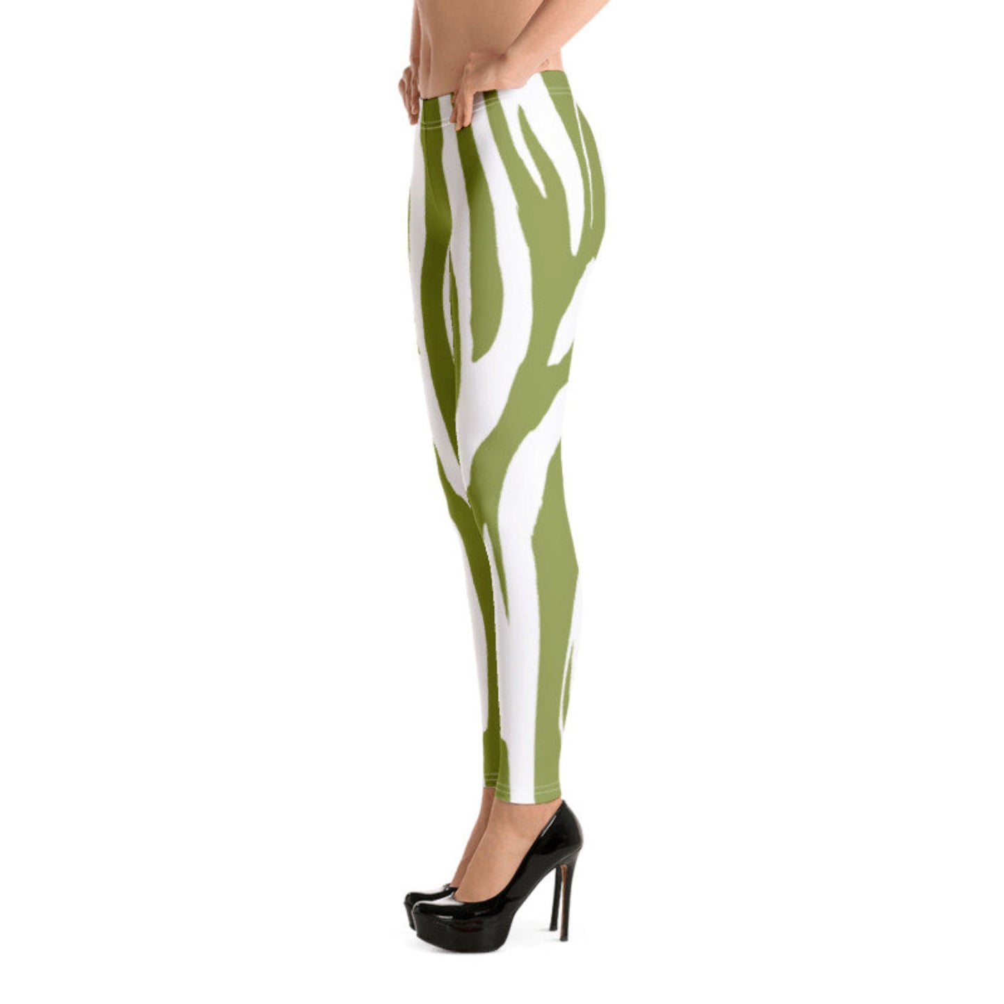 Leggings Zebra Pattern Nature Green