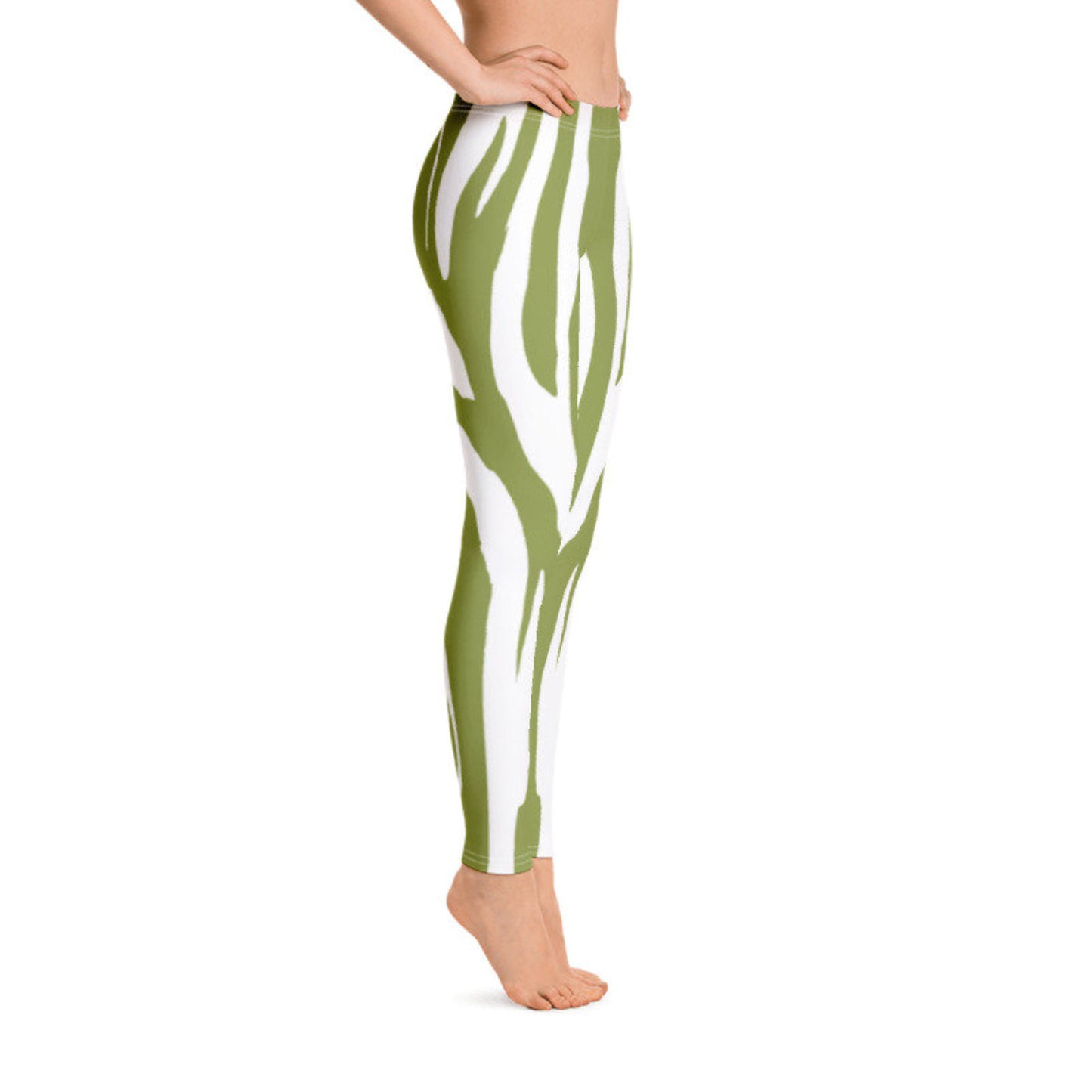 Leggings Zebra Pattern Nature Green