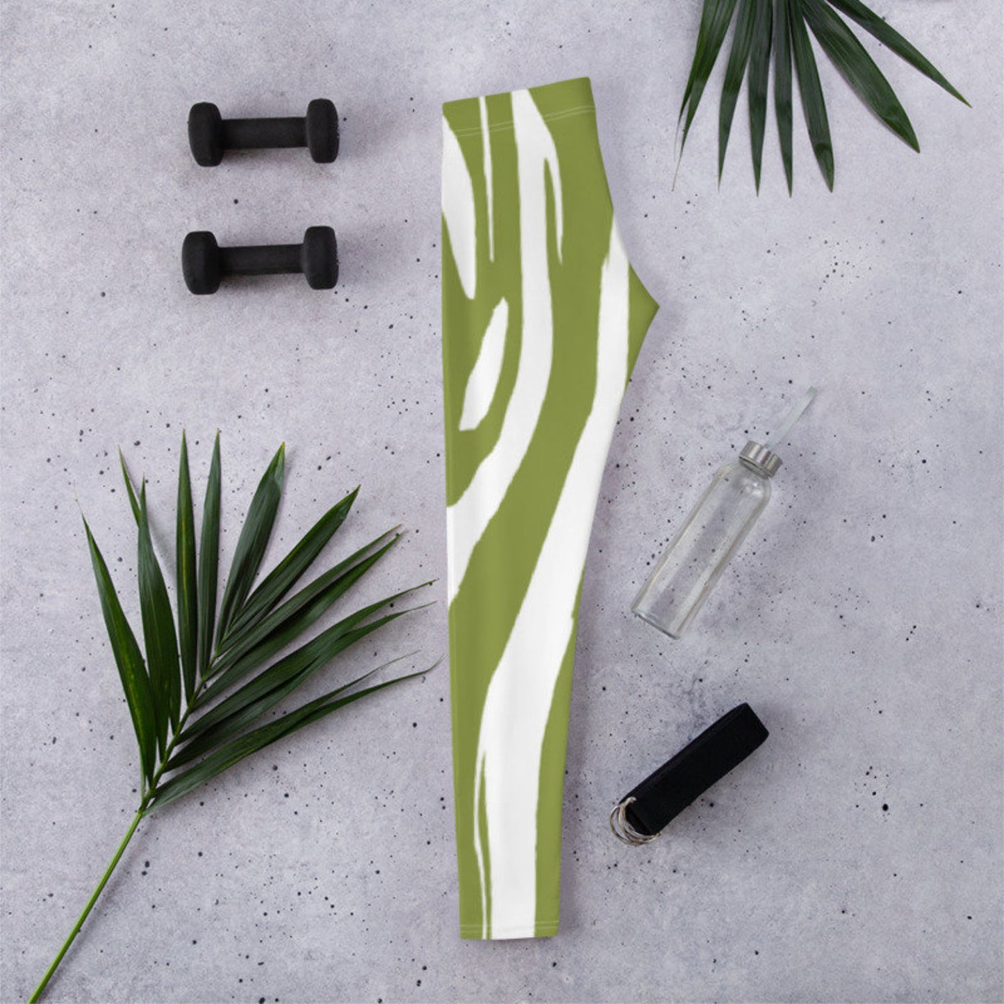 Leggings Zebra Pattern Nature Green