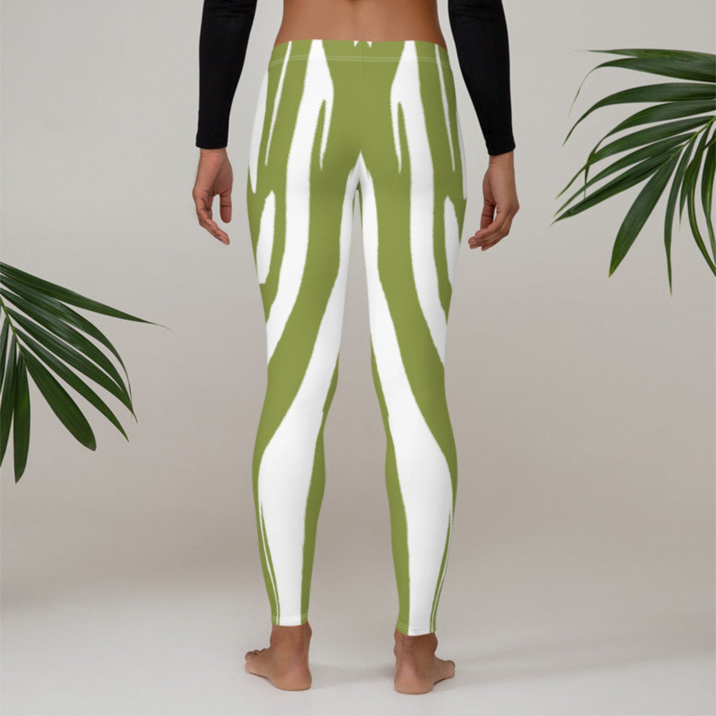 Leggings Zebra Pattern Nature Green