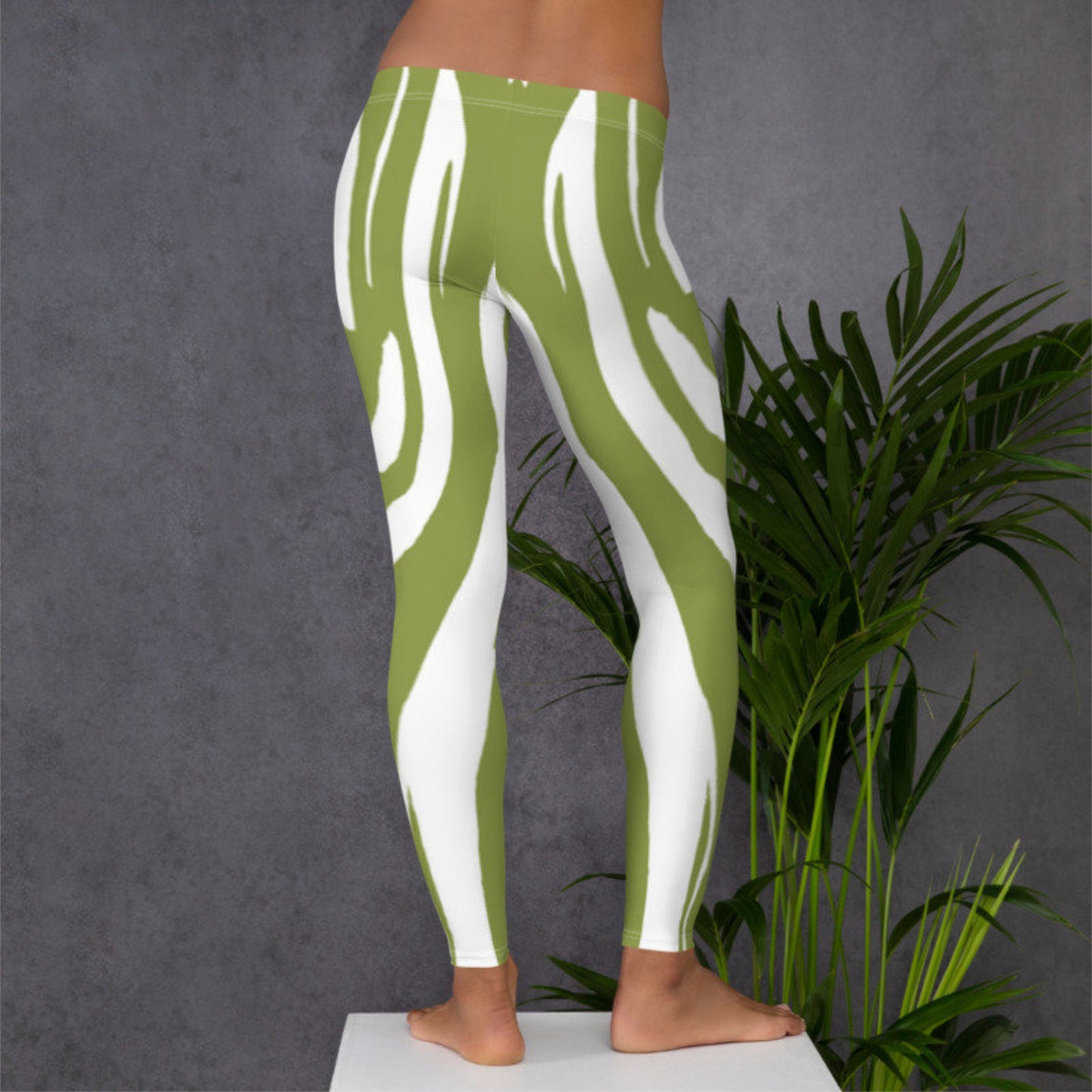 Leggings Zebra Pattern Nature Green