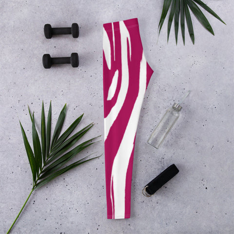 Image of Leggings Zebra print pink peacock